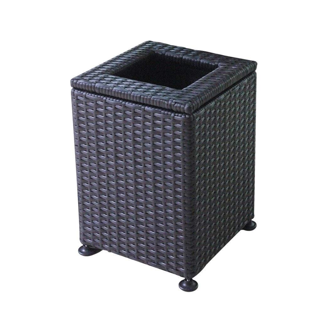 LoiYtrd Outdoor Garbage Bin, Waste Paper Basket, Plastic Rattan Storage Basket, Garbage Bin, Large Capacity Household Garbage Bin(30L)