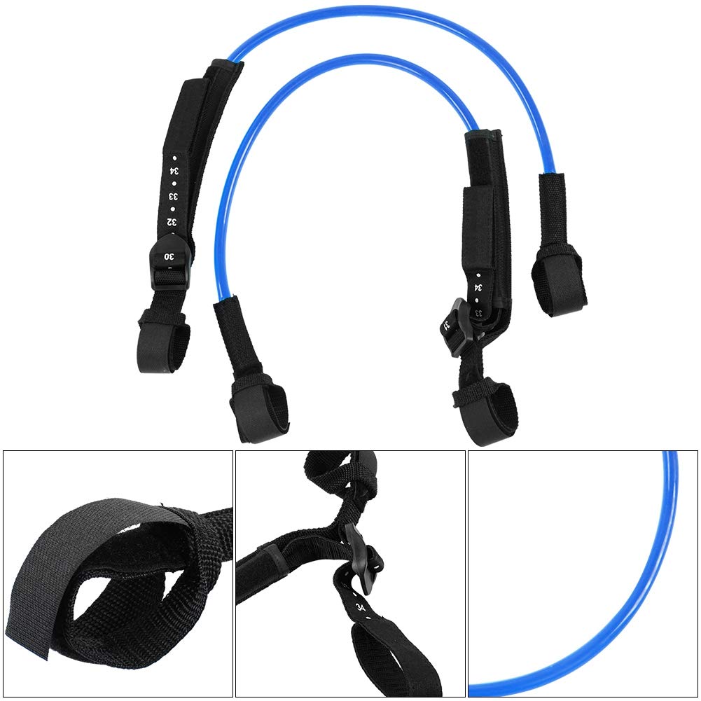 Keenso Windsurf Harness Leash, 2PCS 28-34inch, Black, Ajustable Safety Windsurf Harness Leash, Accesorio de Surf para Tablas de Surf(Azul)