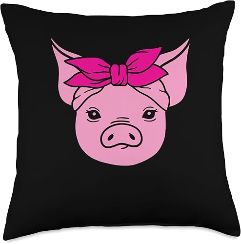 Cute Mini Pig Girl  Miniature Pig Owner Throw Pillow