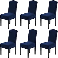Vista 46 de H.VERSAILTEX Juego de 4 fundas elásticas para sillas de comedor, fundas protectoras para sillas Parson, tela de terciopelo sólido suave y gruesa