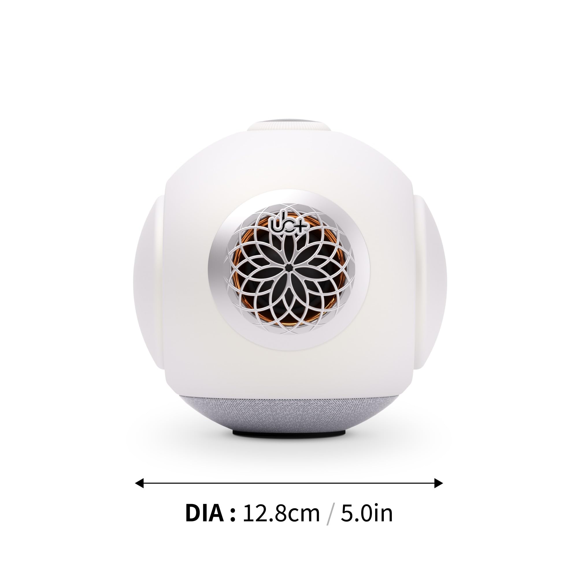 UB+ dBMiNi, Enceinte Bluetooth Portable, Hi-FI, Ultra-Basses, Sphérique | Enceinte compacte, Longue autonomie, Double basse, Étanchéité, TWS, Idéal pour l'extérieur / la maison(Blanc Perle)