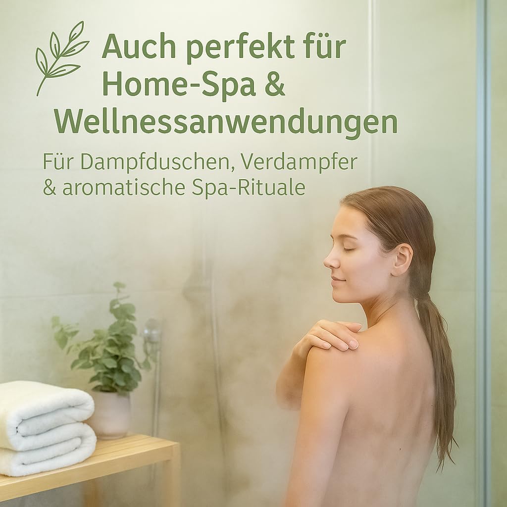 Dufte Momente Dampfbad Duftkonzentrat Set – 4×250 ml – Allgäuer Bergkräuter, Eukalyptus, Orange & Lemongras – naturreine ätherische Öle – für Dampfbäder, Verdampferanlagen & Dampfduschen