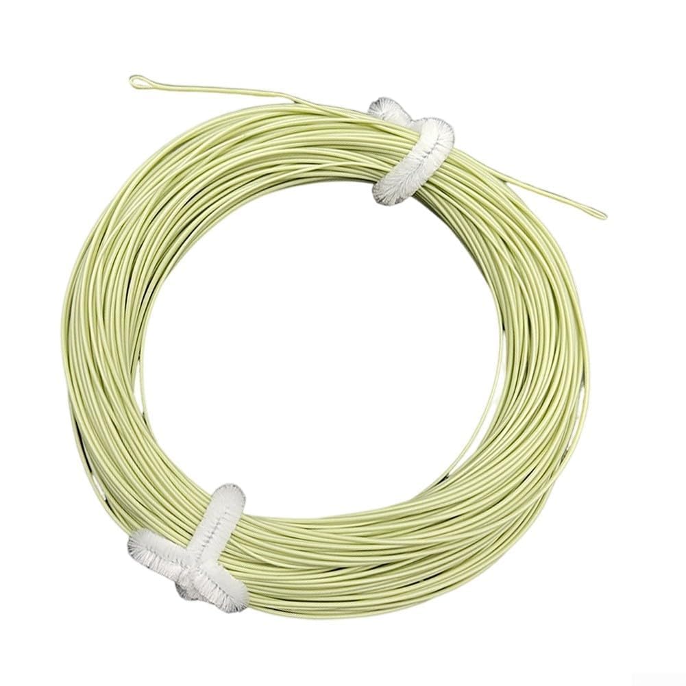 ZUZZEE Floating Fly Fishing Line Double Taper 100FT Green with Welded Loops for Short Distance Precision Casting