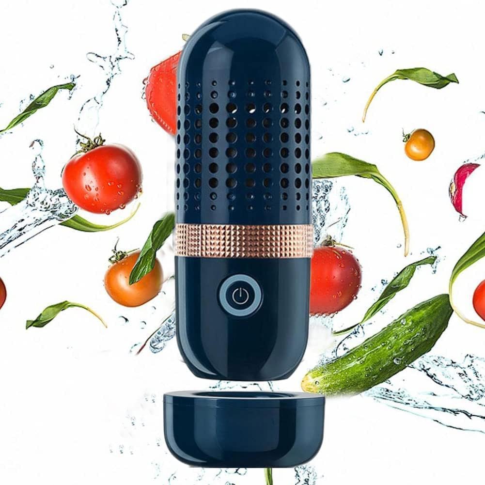 Graflsoa Multnctional Fruit Vegetable Cleaning Machine Capsule Portable Automatic Cleaner Purifier Weless Charging