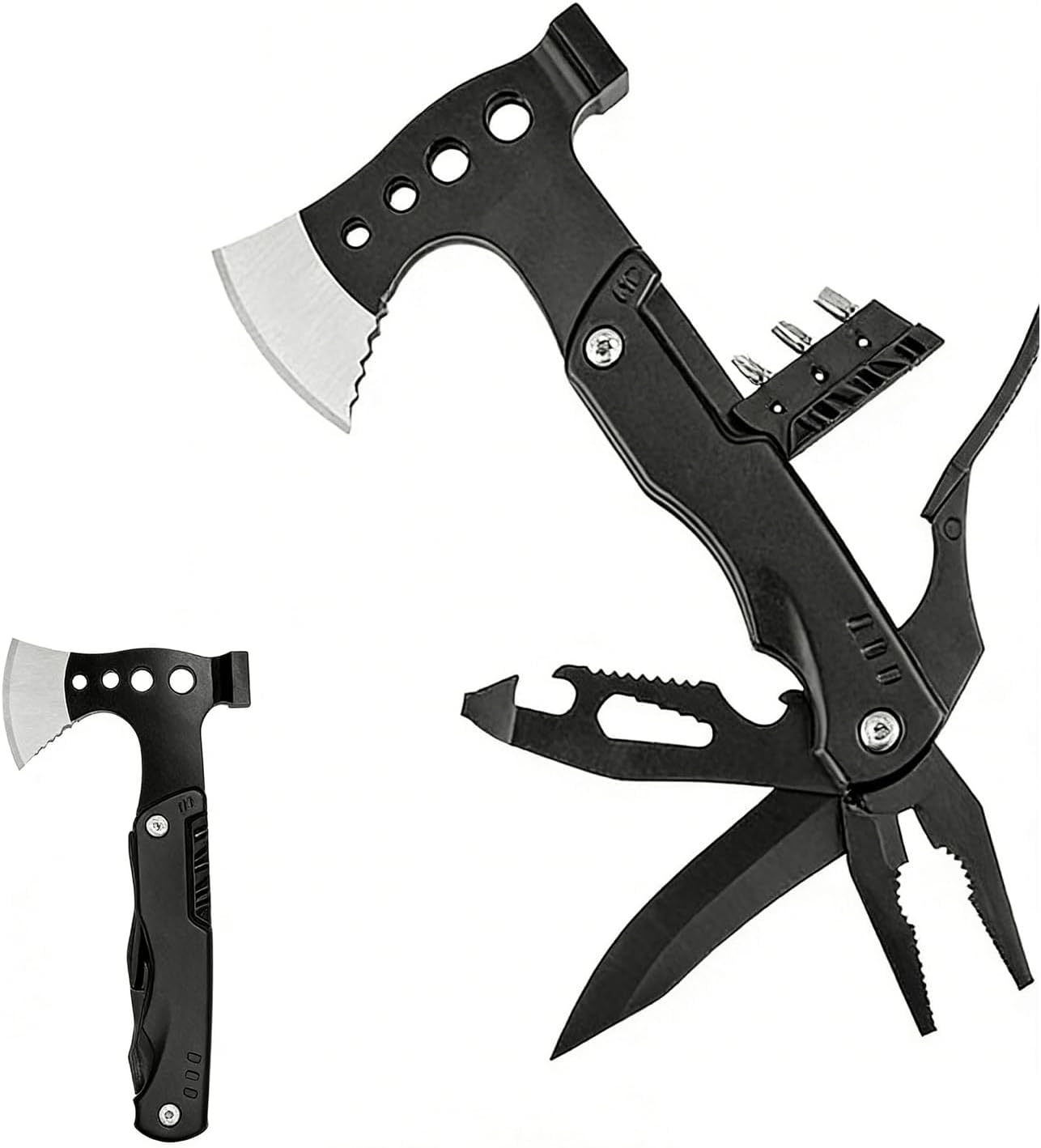 Multitool Axe Hammer Camping Accessories, Valentines Day Birthday Gifts for Him Men Husband, Survival Gear and Equipment, Unique Hunting Fishing Gift Ideas for Him Boyfriend Grandpa