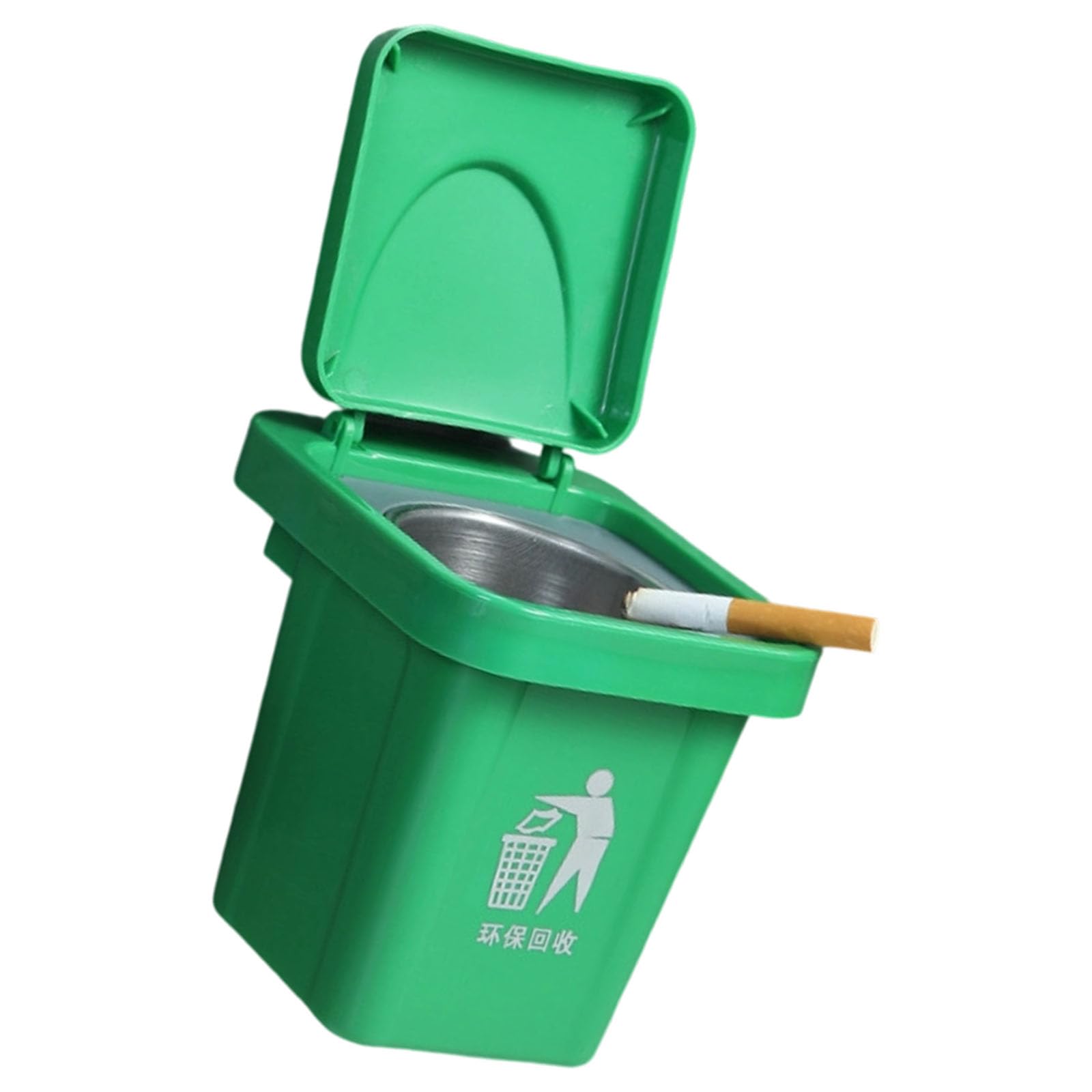 Xjdzineq Wall Mounted Ashes Tray Multipurpose Trash Container Removable Stainless Steel Inner Bucket ABS Miniature Dustbin Decors Stainless Steel Ashtray
