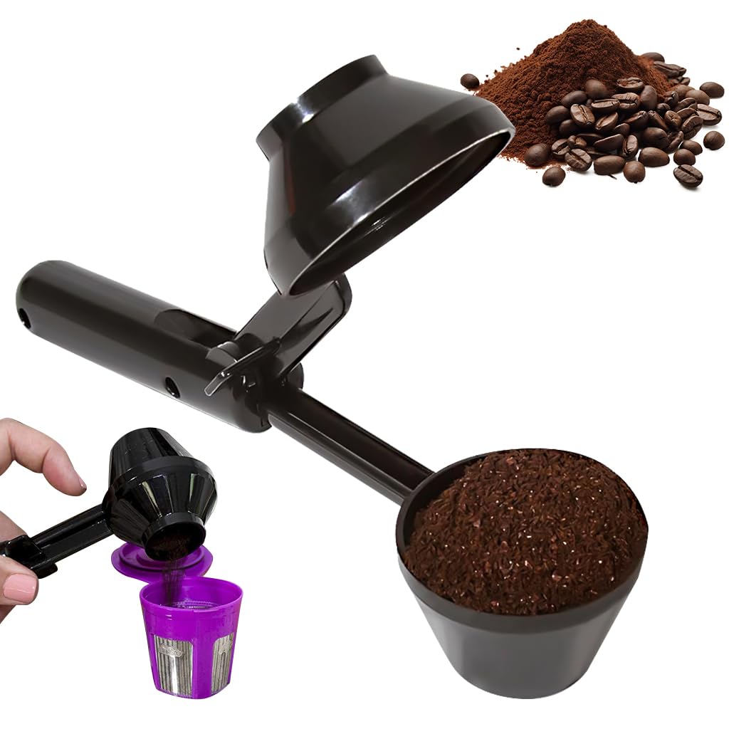 Supvox® 2 in 1 Coffee Powder Scoop for Refillable Coffee Pods Intergrate Funnel Design Coffee Scoop for Single Serve Refillable Capsules-picture-14