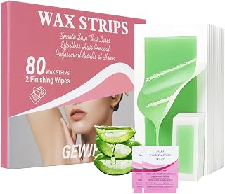 80PCS Wax Strips for Hair Removal, Waxing Kit for Women, Eyebrow Wax Strips & Facial Hair Removal, Sensitive Skin Friendly, Multi-Use on Face, Legs, Bikini Area, Long-Lasting Smoothness