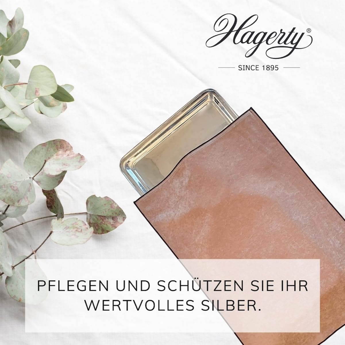 Hagerty Silver Guard Holloware Bag Tasche für Silber & Versilbertes 45x65 cm, Praktische Silber-Aufbewahrung Tasche mit Anlaufschutz, Imprägnierte Samt Schutzhülle für Teller Tablett usw
