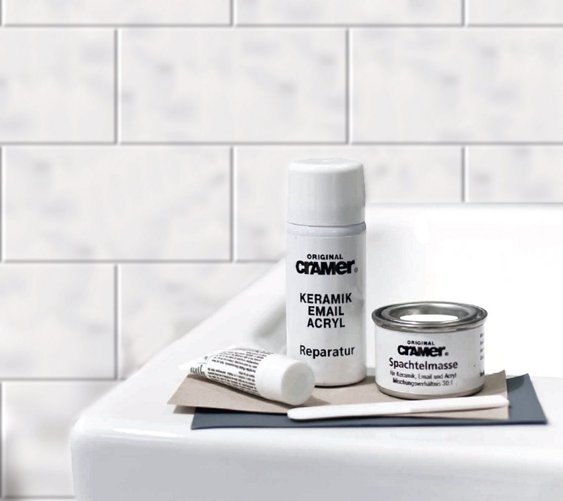 Cramer 16222DE Repair Kit Enamel, Acrylic, Ceramic, Jasmine Matt - for Permanent Repair of Baths, Shower Trays and Sinks - Image 2