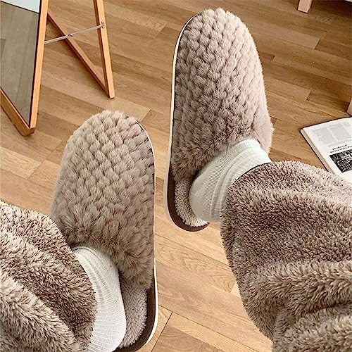 Image of QSKPC Women's fuzzy memory foam slippers Women's cute animal slippers Indoor and outdoor plush slippers Bedroom slippers Home shoes