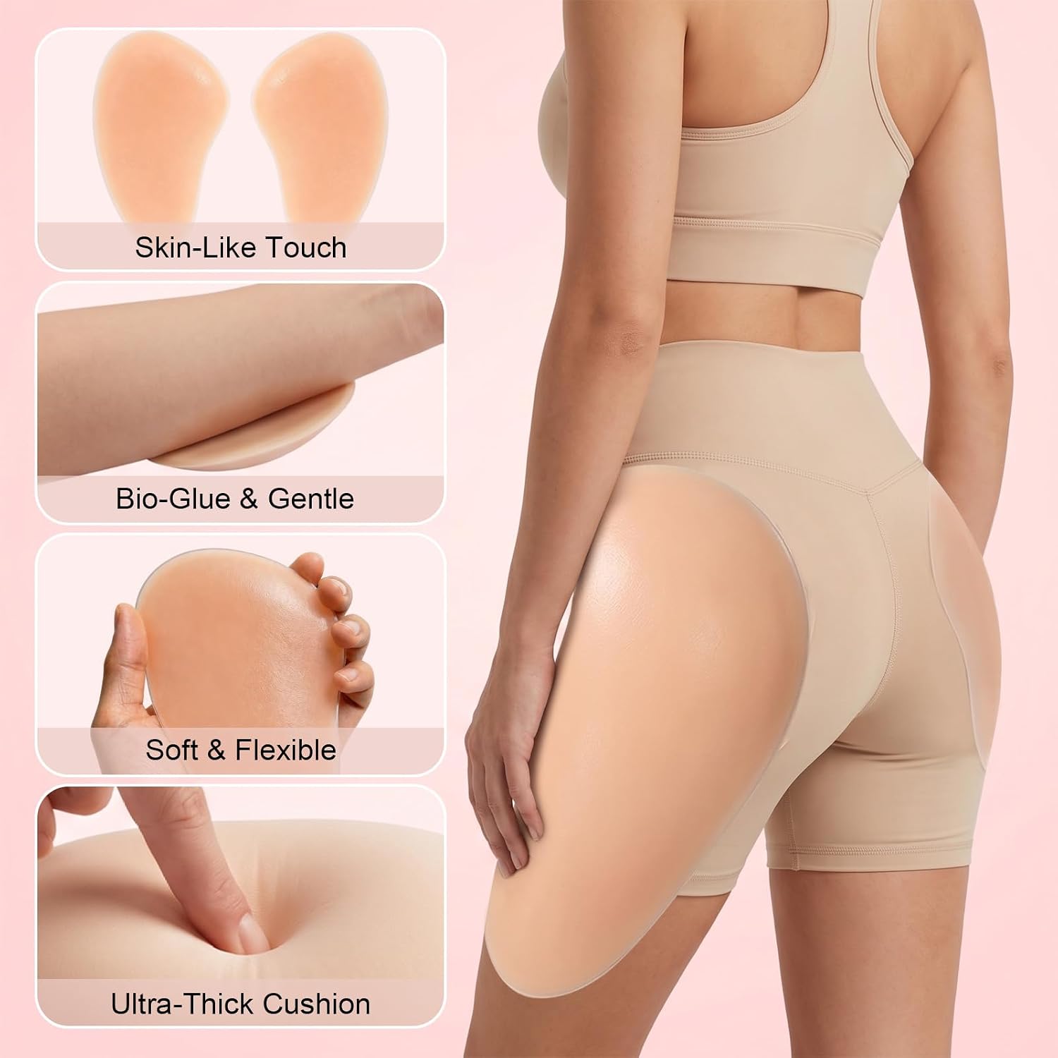 Silicone Adhesive Butt Pads for Women, Hip Enhancer Pads Shapewear