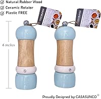 Vista 4 de Juego de molinillo manual de sal y pimienta, juego de molinillo de sal y pimienta de madera, juego de salero y pimentero, juego de regalo, grosor