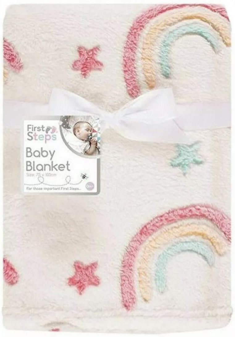 Baby Boy Girl Soft Fleece Blanket Newborn for Pram Car Crib Moses Basket etc (75cm x 100cm, Rainbow Fleece Baby Blanket)