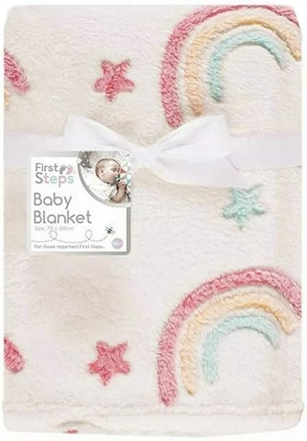 Baby Boy Girl Soft Fleece Blanket Newborn for Pram Car Crib Moses Basket etc (75cm x 100cm, Rainbow Fleece Baby Blanket)