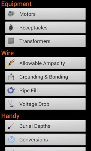 Electrical Calc Canada – vue 2