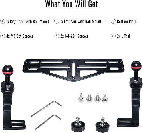 Miniatura 5 de NS10 Bandeja de cámara subacuática extensible Agarres Soporte para gopro,pt059,rx100 uw Carcasa de cámara Mango suave universal con aluminio y