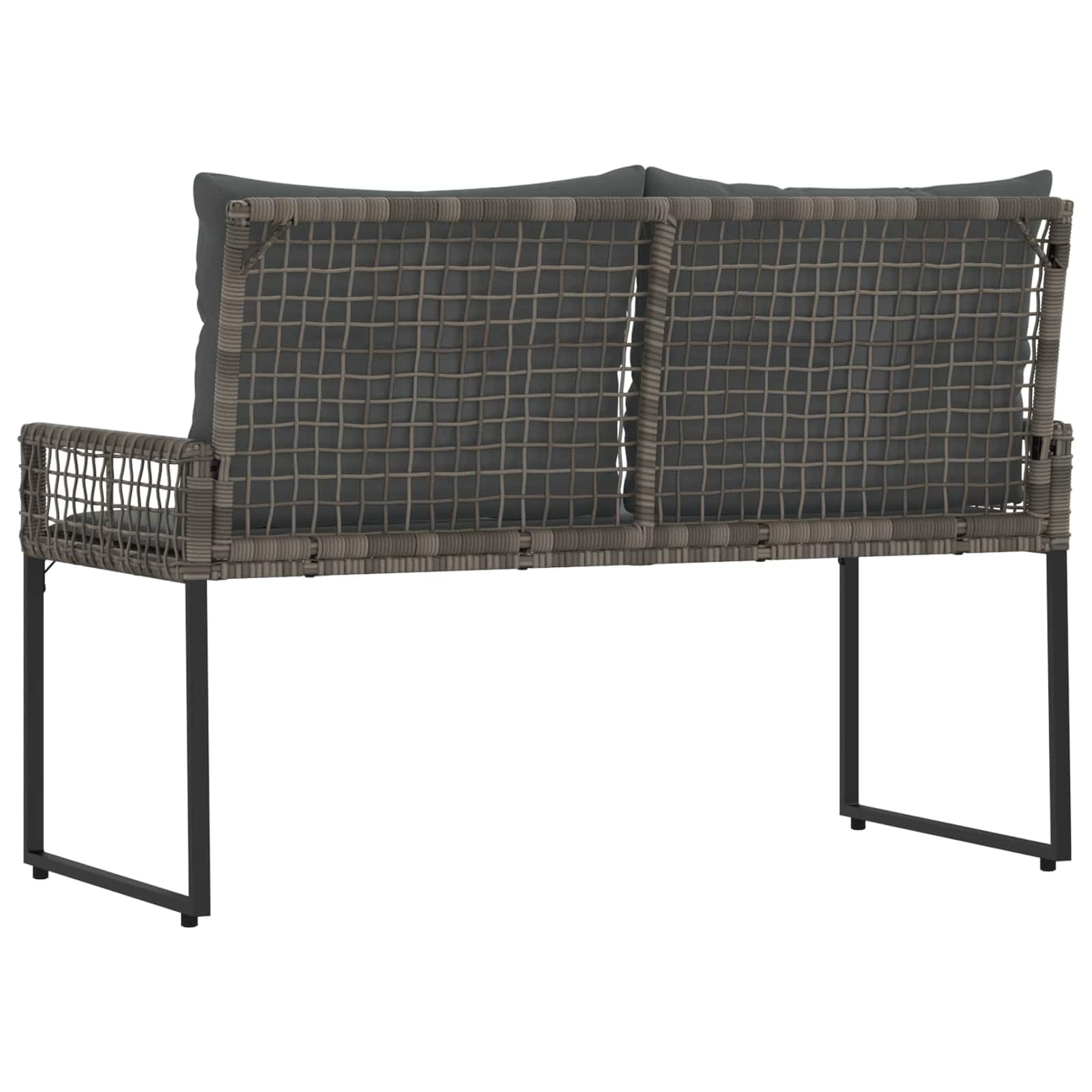 Fengshui Ławka ogrodowa, szara, 118 x 55 x 82 cm, tkanina z polirattanu