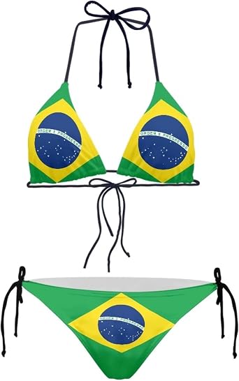 Women's Two Piece Swimsuit Spaghetti Strap Top and G-String Swimwear
