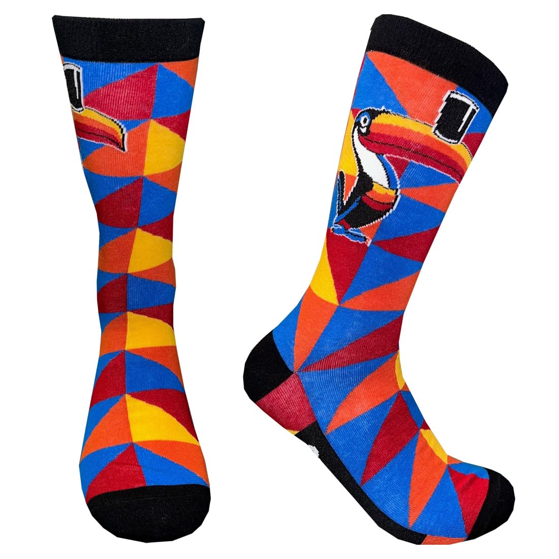Traditional Craft Guinness - Multicoloured Geometric Print Socks with Toucan - G9404