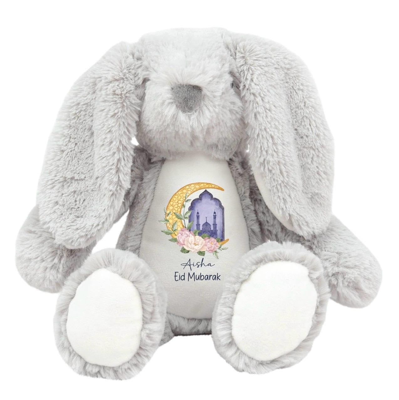 Crafted Memories® Personalised My First Eid Teddy Bunny, Kids Children Baby Gift, Custom Plush Soft Toy, Your Name, Girls Boys, Eid Mubarak, Ramadan, Present