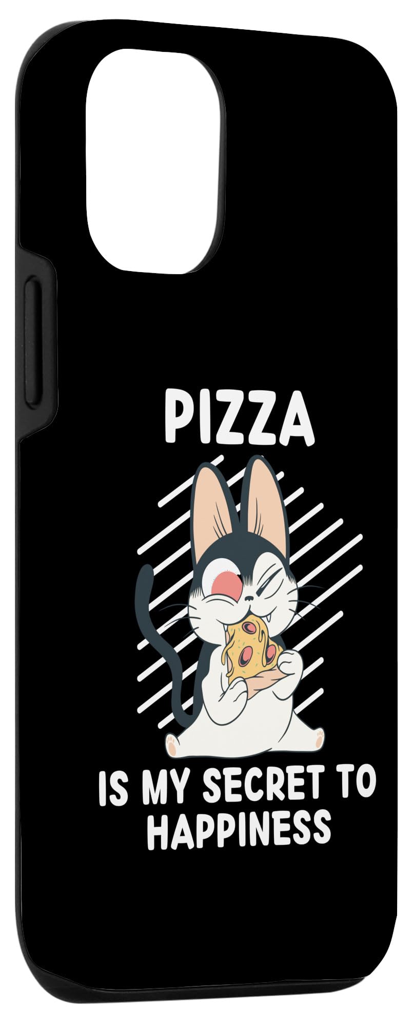 iPhone 15 Cute Cat Pizza Is My Secret To Happiness Cat Case - Image 3