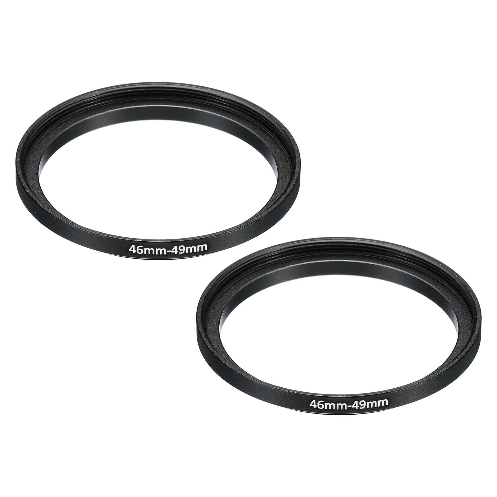 Generic 46mm-49mm Metal Step Up Ring, 2 Pcs Camera Lens Filter Adapter Ring Black