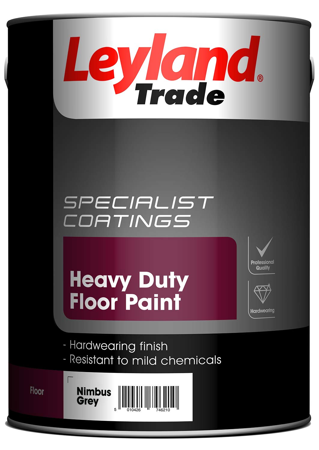 Buy Leyland Trade Heavy Duty Floor Paint Nimbus Grey 5L Online at