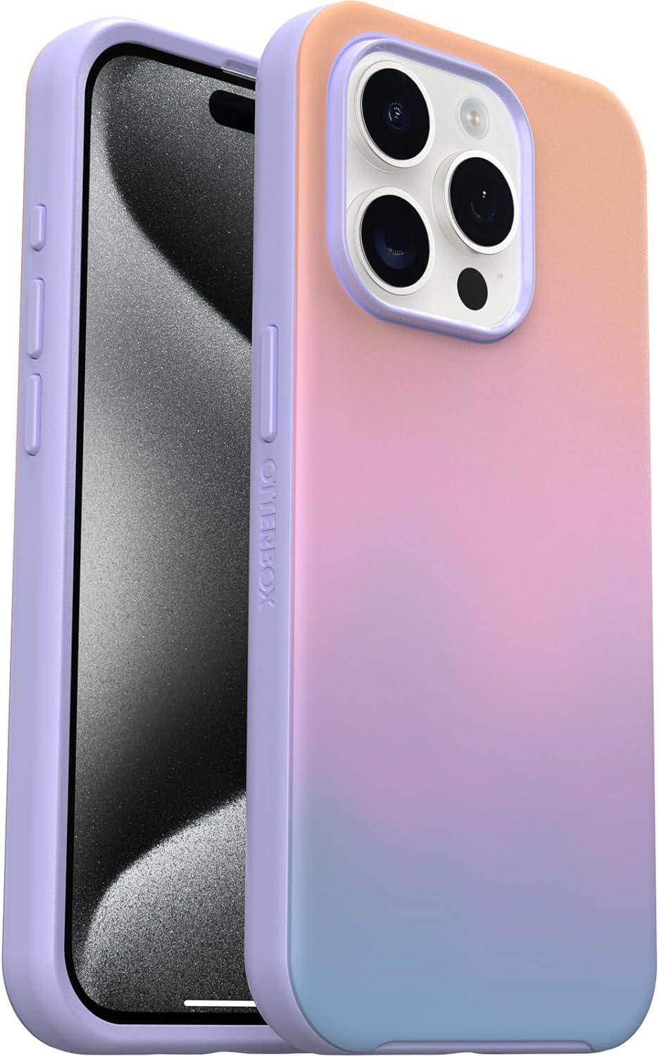 OtterBox iPhone 15 Pro (ONLY) Symmetry Series+ Case - Soft Sunset, Snaps to MagSafe, Ultra-Sleek, Raised Edges Protect Camera & Screen - Non-Retail Packaging
