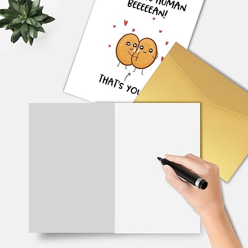 Miniatura 3 de Bonita tarjeta de amor de frijoles de palabras de frijoles, divertida tarjeta de cumpleaños para él y ella, adorable tarjeta de San Valentín para