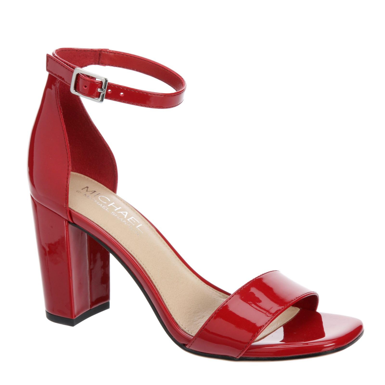 Michael By Michael Shannon Stella - Women's Open Square Toe Block High Heel Ankle Strap Sandals