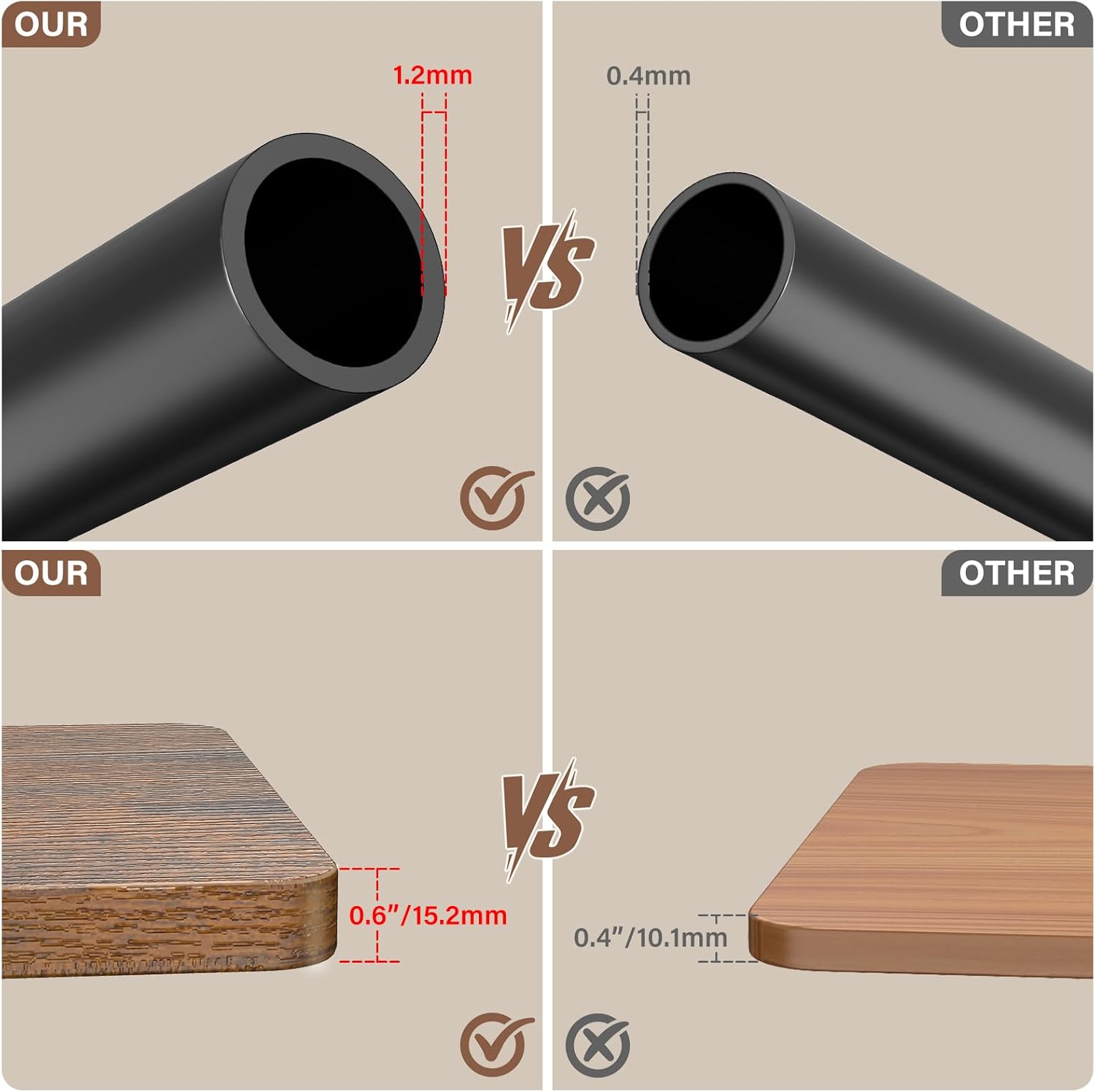 C Table End Table Adjustable Height, 360°Swivel TV Tray Table, Upgraded Metal and Wooden Base to Prevent Slipping, Couch Armrest Table Snack Tables for Laptop Sofa Bed Dinner or Small Space(Brown）