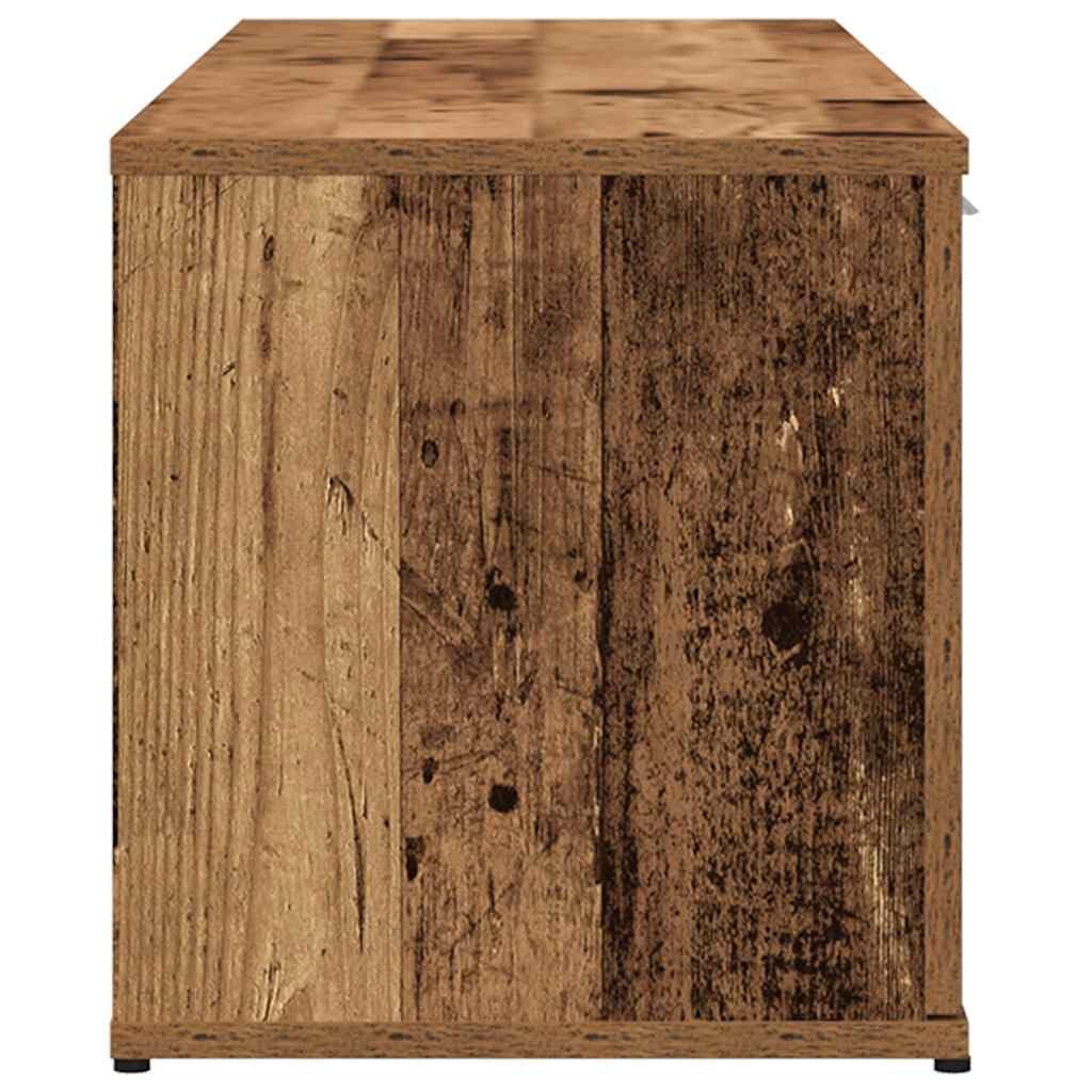 Mobile Porta TV in Legno Antico Multistrato 120x34x37 cm con 2 Scomparti e Ripiani, Ampio Spazio Archiviazione per Lettori DVD e Oggetti Decorativi, Design Pratico