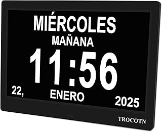 TROCOTN TROCOTN Relógio digital de 10 polegadas, calendário, ecrã grande, relógio despertador, relógio de parede (preto)