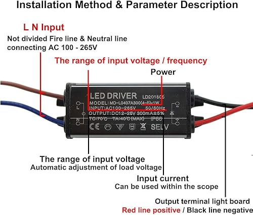 Miniatura 9 de Aluminio IP66 (18-25) X 1W LED Driver 300mA (salida de corriente constante)  DC 54-90V (salida de voltaje)  CA 100-265V (entrada de voto) Fuente de