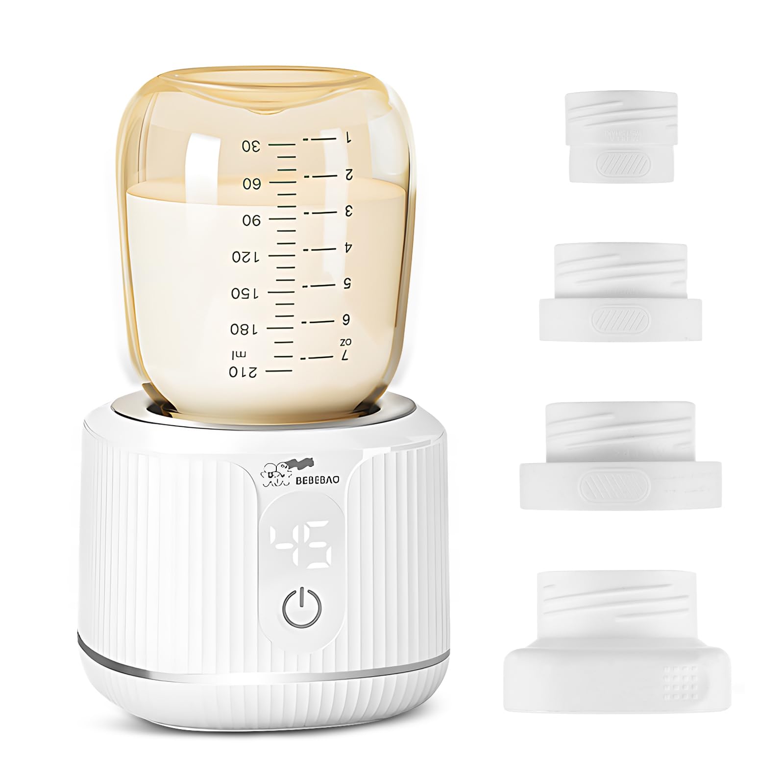 Calentador de Biberones Portátil 4 Niveles de Temperatura Ajustable para Viajes Al Aire Libre, ABS + PP Blanco 37 ℃ 40 ℃ 45 ℃ 50 ℃