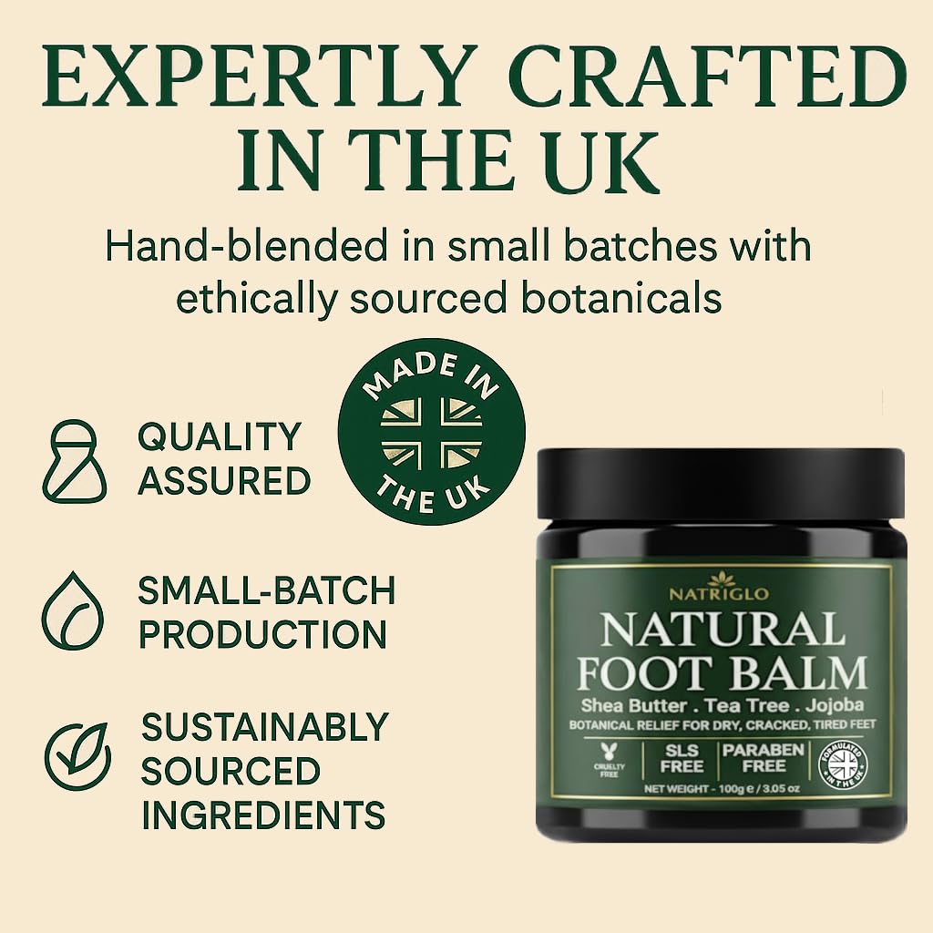 Organic Tea Tree Foot Balm for Dry, Cracked Feet and Heels