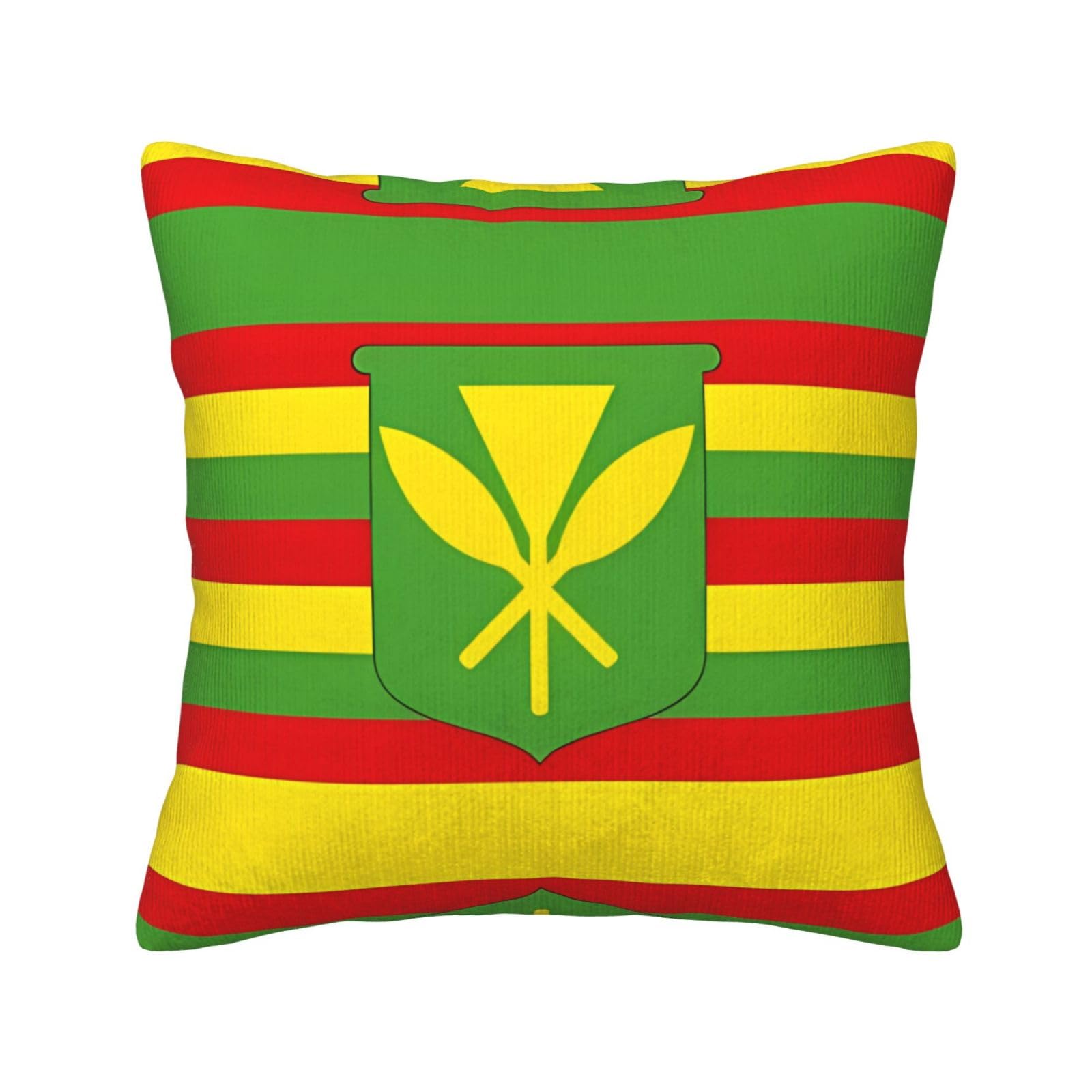 HGIUYDRD Native Hawaiian Flag Print Corduroy Throw Pillow with Invisible Zipper Closure for Living Room, Couch and Bed