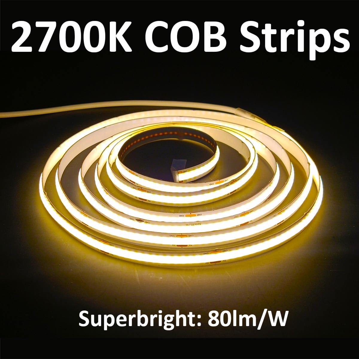 HOMINA COB LED Strip Lights with 3Key Memory Dimmer, USB 2M/6.6FT Ultra Bright 2700K, 90+ CRI LED Tape Lights - Image 4