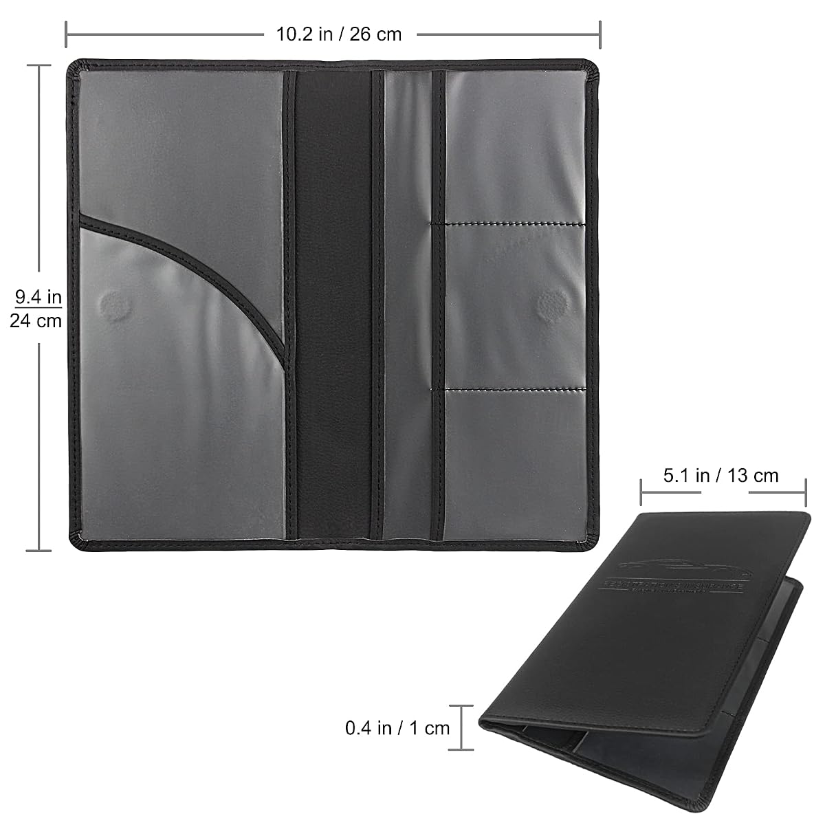 LumiMokki Premium Car Registration & Insurance Card Holder, Black 01-Black image 1