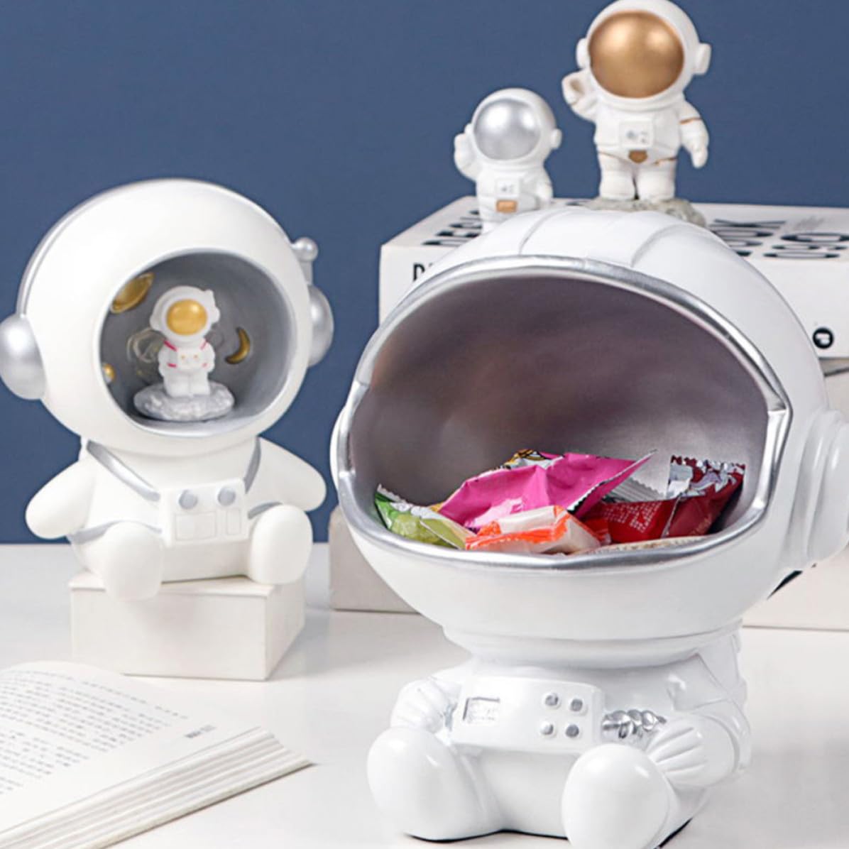 Resina Caja de Almacenamiento de Astronauta para Bocadillos