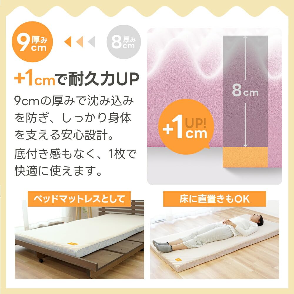 ムアツ　かため　三つ折りマットレス　シングル91×200×9cm 楽天市場】マットレス シングル シングルマットレス 3つ折り