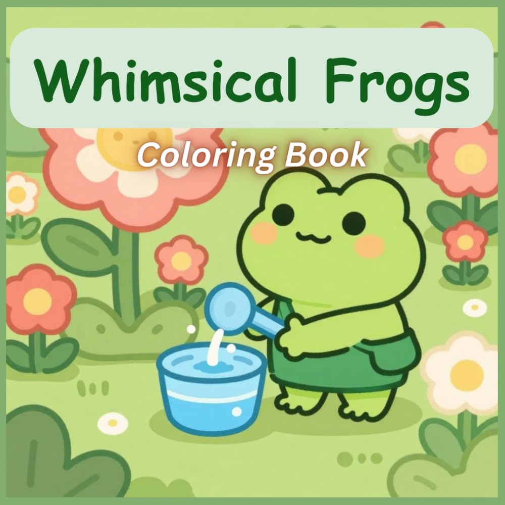 Whimsical Frogs Coloring Book: 50 Enchanted Frog Designs with Mushrooms, Forest Magic & Cozy Fantasy Scenes