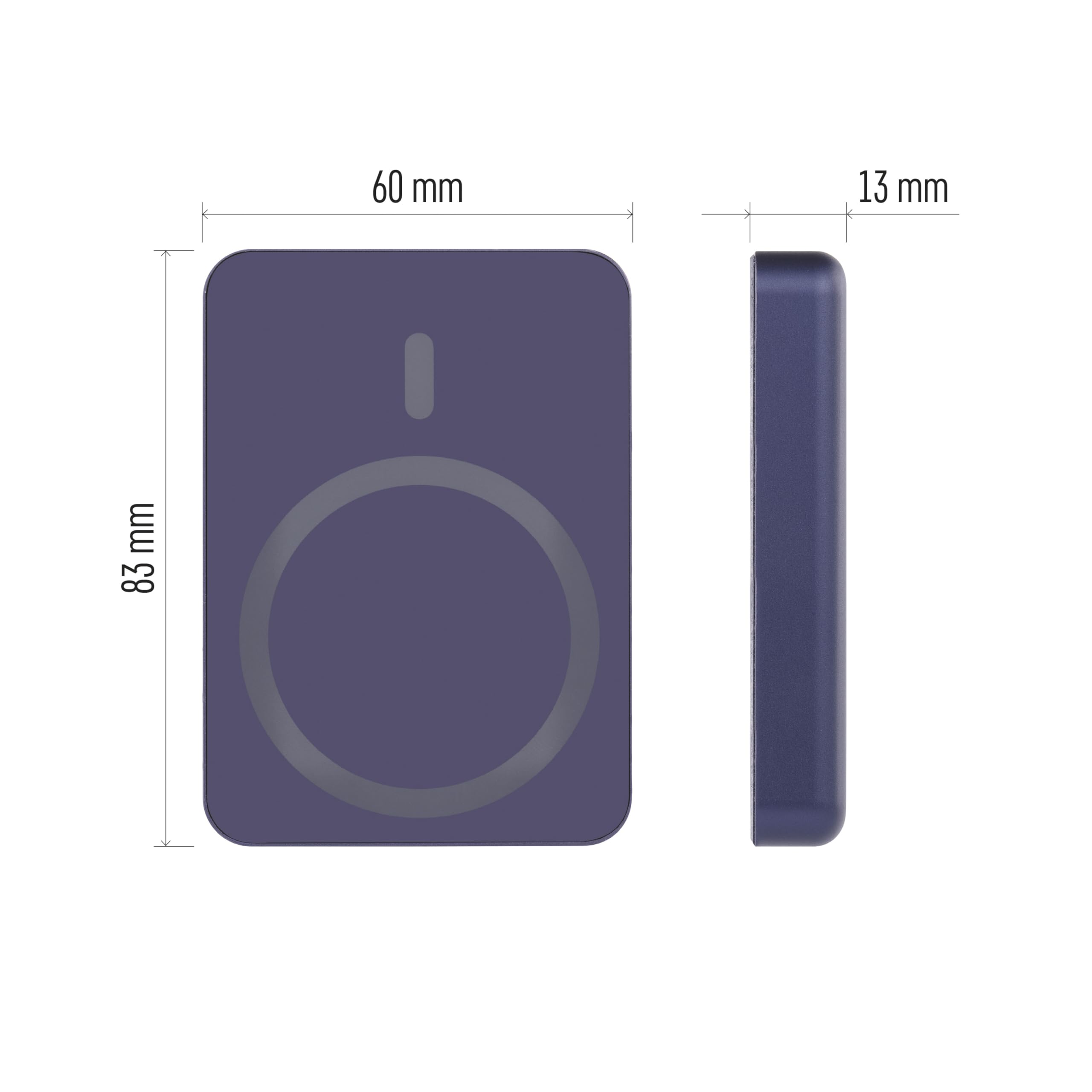 EMOS - Powerbank 5.000 mAh WI 522 con imán - Batería externa magnética con paso y carga inalámbrica - Salida USB-C incl. cable de datos USB - para iPhone, iPad, relojes inteligentes - azul