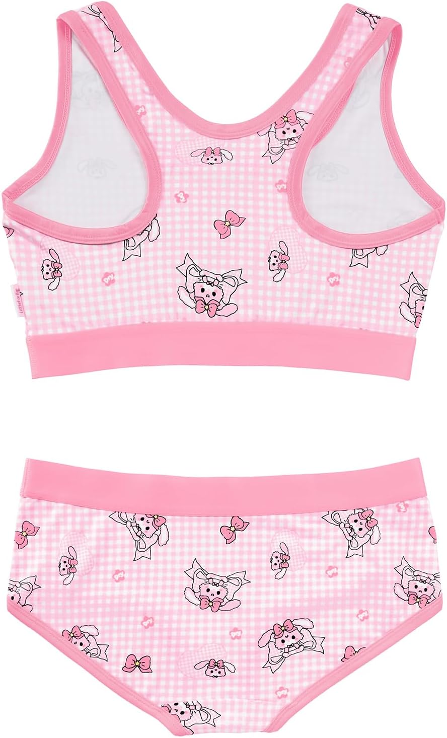 Littleforbig Women Silky Camisole and Panties Sports Loungewear Bralette Set - Bunnies & Bows Usagi Bralette Set