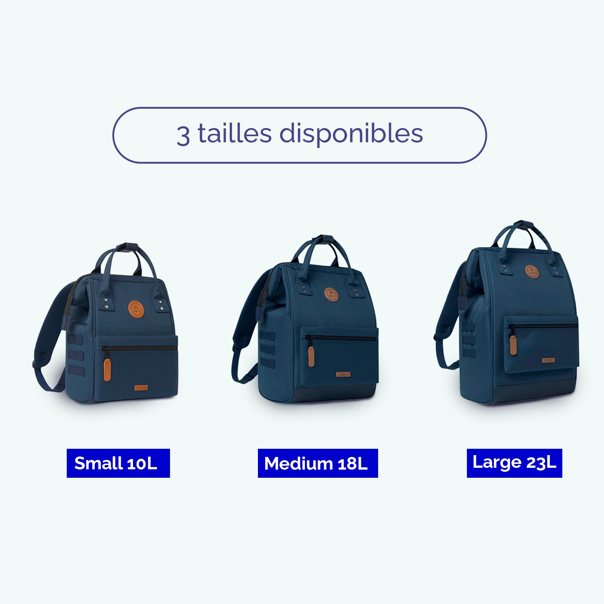 CABAIA - Sac à Dos Adventurer Alger - Medium 18L - Déperlant - Compartiment Ordinateur Portable 13" - 2 Poches - Certifié Vegan - Sac Voyage, Affaires, École pour Homme et Femme - Beige