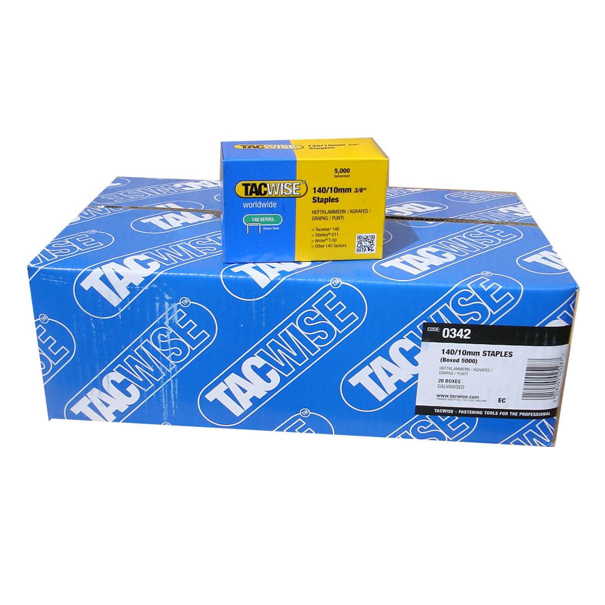 Tacwise 0342 Type 140/10mm Heavy Duty Galvanised Staples, Pack of 5000 (20)