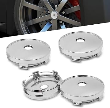 4 PCS Wheel Center Cap, T60 Anti-Rust and Beautiful Decorative Protective Cover, Snap-on Anti-Detachment Fastening Mounting Hub Modification Accessories, Universal for Cars Trucks Silver