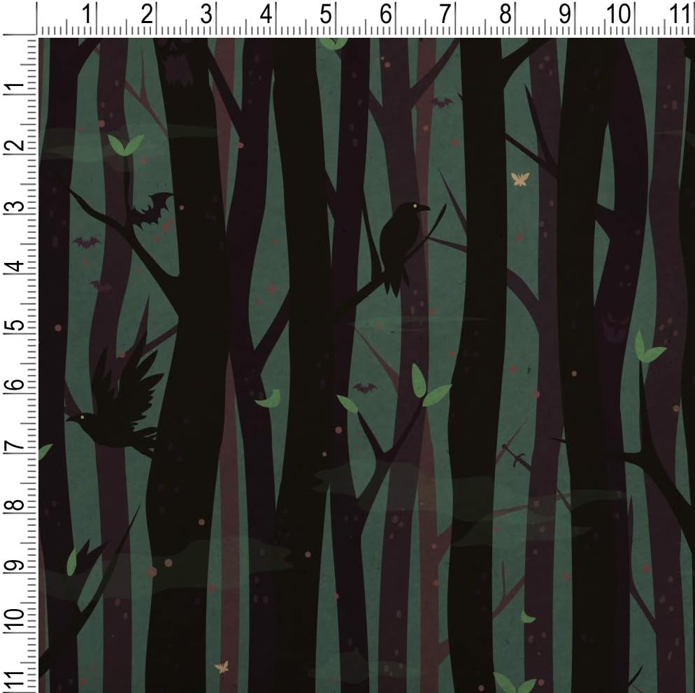 GRAPHICS & MORE Spooky Dark Forest with Crows and Ravens Premium Kraft Roll Gift Wrap Wrapping Paper