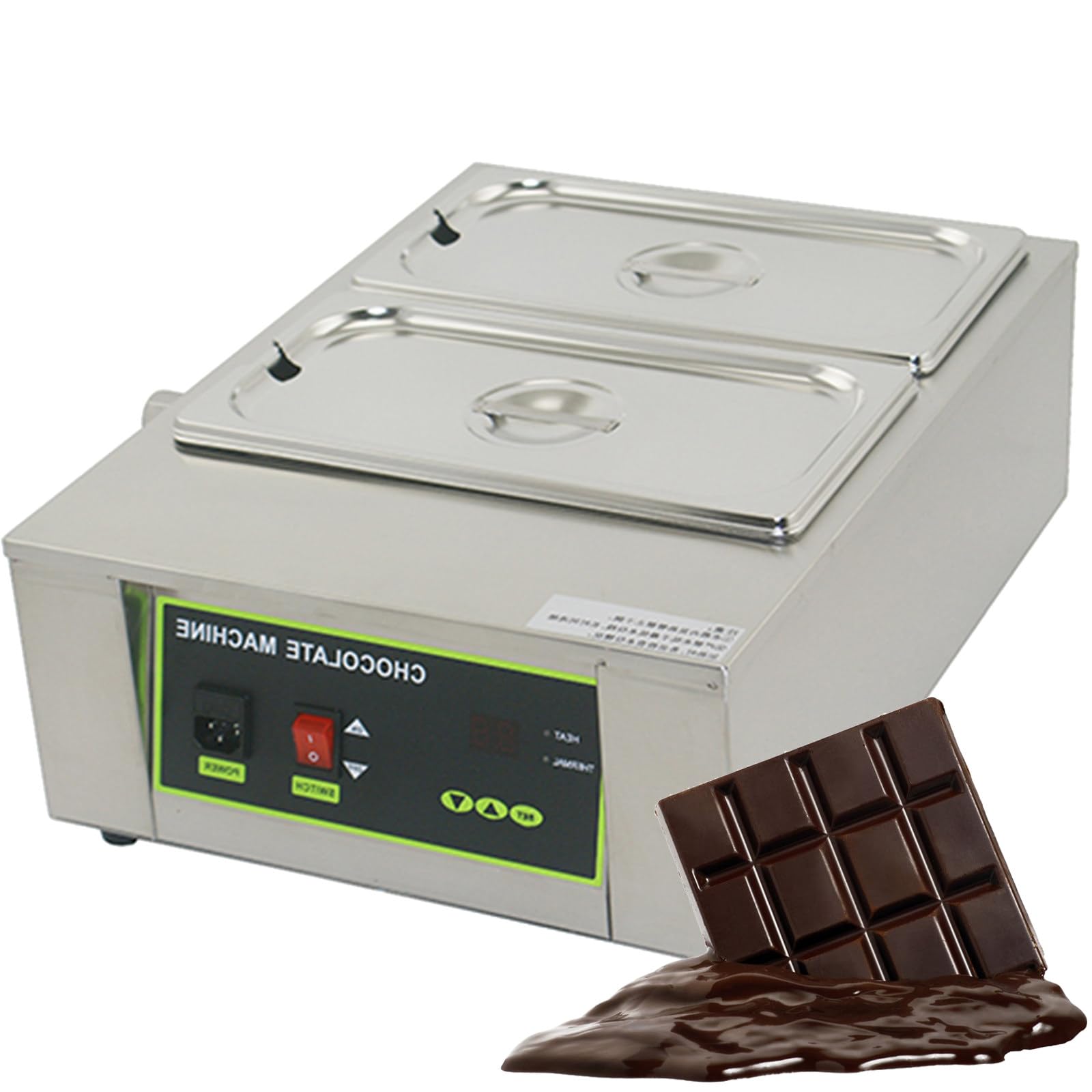 Amazon | チョコレートテンパリングマシン、商業電気るつぼ、蓋付き
